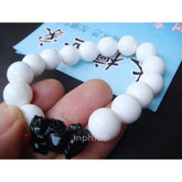 INPHIC-木檀世家天然白硨磲佛珠1.2cm 配黑曜石貔貅黑曜石天祿手鏈